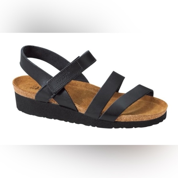 NAOT Kayla Wedge Sandals Strappy Black EU 36 - Picture 14 of 15